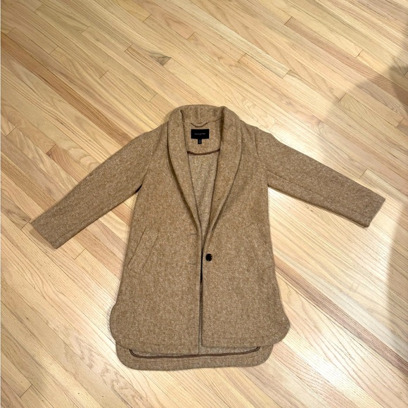 Banana Republic Shawl Collar Coat in Oatmeal Heather XXS Petite. - Picture 7 of 11